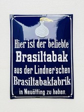 Emailschild Schmalzler Brasiltabak Neuötting - 40x30cm - Original, um 1910