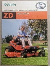 Kubota ZD21/ZD28 ZERO-TURN Mäher Rasenmäher Aufsitzmäher Prospekt