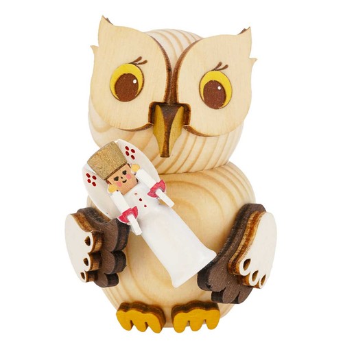 Holzfigur mini eule mit - mini-eule,