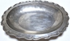 METTEN MAITRES POTIERS D'ETAIN A HUY massiv Zinn oval Schale - Gr. 40 x 30 cm.