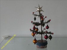 antiker Federbaum ,Weihnachtsbaum, mit Glaskugeln, für die Puppenstuben, 4D311-6
