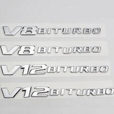 Für Mercedes Benz V12 V8 BITURBO Schriftzug Emblem Logo Aufkleber Silber Auto