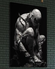 Spider Man Leinwand Bild Cool Farbig Stil Pop-Art düster Superhelden dark Kunst