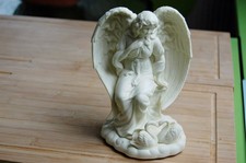 Engel Kerzenhalter Bisquit Porzellan mit Schwäne Partylite