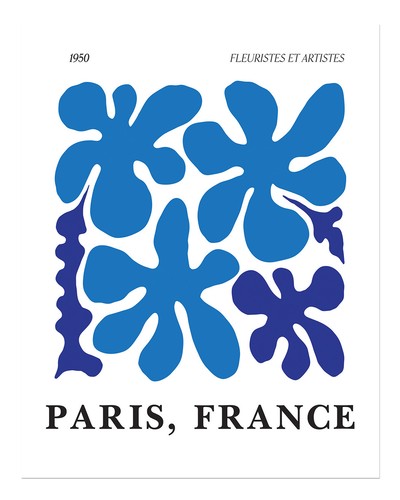 Blaues florales modernes