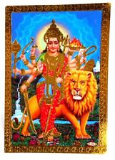 BILD  Picture Parvati DURGA  Prägedruck INDIEN Altarbild 9x13 cm  s176