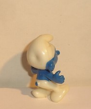 STELZEN SCHLUMPF *dunkelblau mit Gussdelle* OLYMPIADE D. SCHLÜMPFE 1983 Original