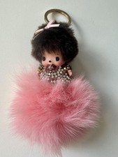 Monchichi Schlüsselanhänger Strass Rosa