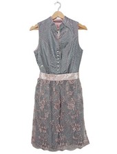ALPENMäRCHEN Dirndl Damen Trachtenmode Gr. DE 36 hellgrau-pink Elegant
