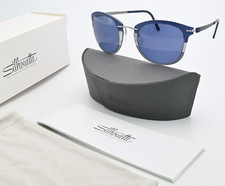 SILHOUETTE Sonnenbrille Infinity Coll. 8701 75 7110 Titan Blau Grau Matt OVP New