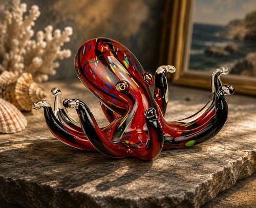 Glasfigur eines oktopus - glasfigur,