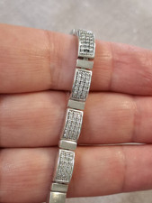 Modernes Silber 925 Armband massiv klare Steine von ESPRIT ca.  18,5-19,5 cm