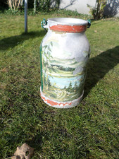Alte große bemalte  Aluminium  Milchkanne  Schirmständer 50cm Regenschirmständer