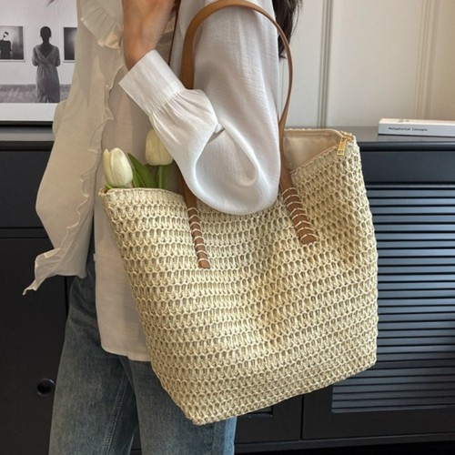 Damen bast shopper tote - bast, bag