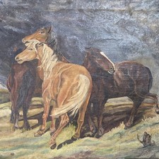 Ölgemälde, 3 Pferde