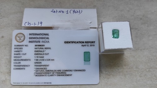 Smaragd igi zertifikat - 1,19,