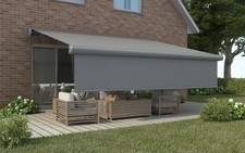 Primaster Kassetten-Markise elektrisch mit Volant Grau Markise