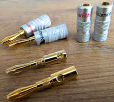 Nakamichi 24K vergoldete Bananenstecker für Kabel bis 6mm² (4 Stück)