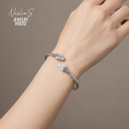 Schlange armreif offen silber - schlange,