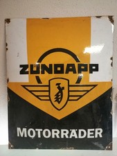 Emailschild Zündapp 39.5 X 49.2 cm Werkstatt Schild Gewölbt