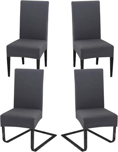 Stuhlhussen 4er set dunkelgrau - set,