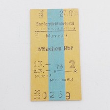 Alte Fahrkarte Sonderrückfahrkarte DB München Fahrschein Ticket 1978