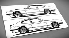 Ford Capri tuning Sticker Silhouette Ford Capri MK2 tuning Aufkleber Schwarz neu