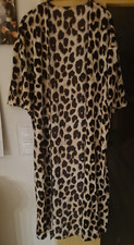Kimono, Cardigan,  Bademantel Gr.50/52  Hausmantel, Mantel, Kurzarm, Leoprint