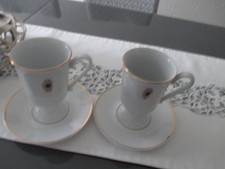 2 x Tasse mit Unterteller BL Burg Lindau mit Fuss