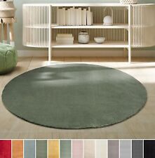 Teppich Kurzflor Weich Wohnzimmerteppich Anti-Rutsch Waschbar Rund