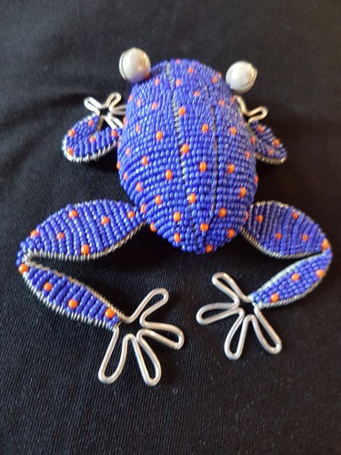 Blauer perlenfrosch aus - blauer,