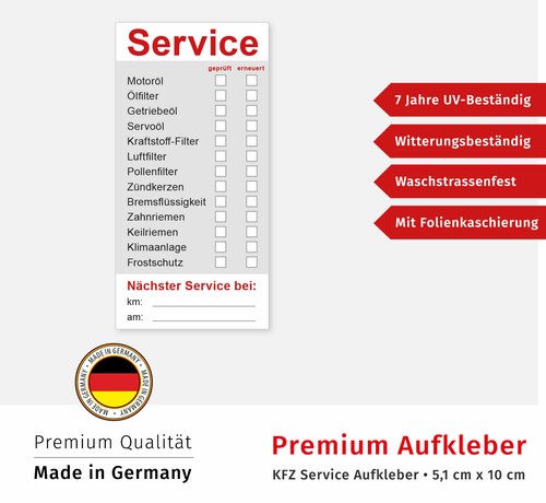 Aufkleber kfz service - kfz,