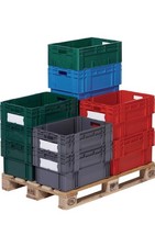 LA-KA-PE Drehstapelbehälter PP rot L600xB400xH320mm