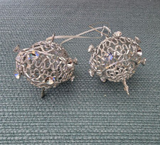 Babette Schweizer 2 Zinn Kugeln Christbaumkugeln Weihnachten Reflektoren sammler