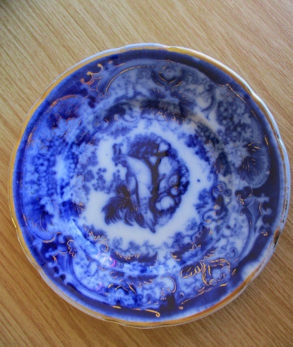 Teller antik motiv blau - teller,