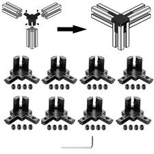8x Eckverbinder 3-Weg 2020 Nut