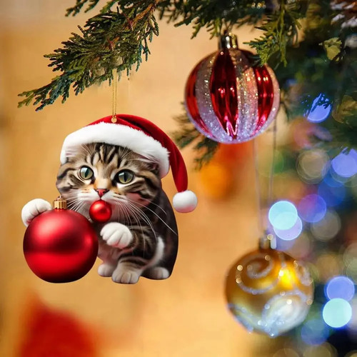 Weihnachtskatzen anhänger - weihnachtskatzen,