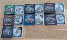 Sammlung Legendary Warriors 9 x 1 oz Silber Antik Finish koloriert
