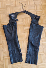 Schwarze motorrad chaps - chaps, leder