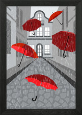 Regenschirme in der Gasse