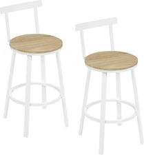 WOLTU Barhocker 2er Set, Barstuhl, Bar Hocker rund, Küchenhocker mit Lehne