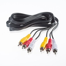 120 cm Videokabel Composite RCA 3-fach Stecker Cinch Audio Video AV TV Kabel