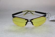 NACHTSICHTBRILLE SONNENBRILLE  GLÄSER GELB RAHMEN  NUR OBEN SCHWARZ AUS METALL