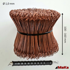 Drilldraht Drahtsackverschluss verkupfert 100-140 x 1,0 mm / inkl. Drillapparat
