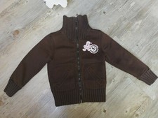 H&M L.O.G.G. Mädchen Sweatjacke Jacke Weste Baumwollmischung Sweat braun Gr. 110