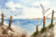 Aquarell Original Landschaft