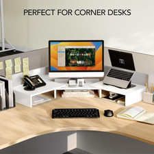 Monitorständer Schreibtischaufsatz Bildschirm Monitorerhöhung Schwarz Weiß