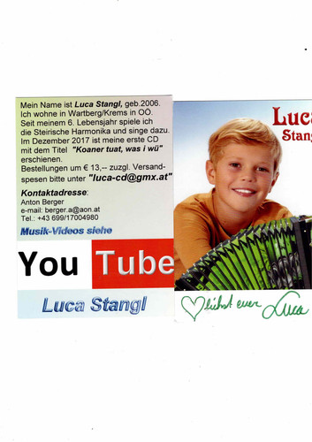 Luca stangl autogrammkarte - -,