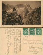 Ansichtskarte Grainau Zugspitze   Bergsteiger 1922  MF Vorinflafrankatur