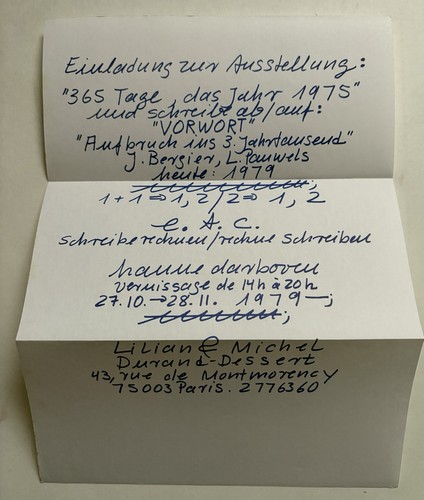 Hanne darboven einladung - hanne,